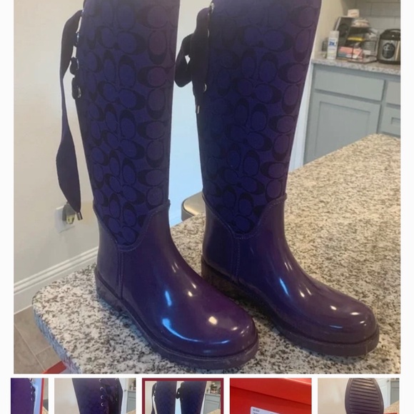 Coach Rain Boots back lace corset - Picture 3 of 6